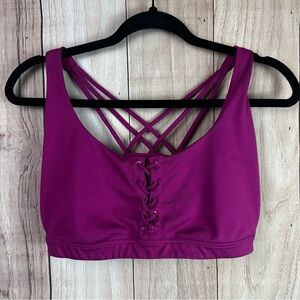 Victoria's Secret On Point Magenta Lace-Up Sports Bra